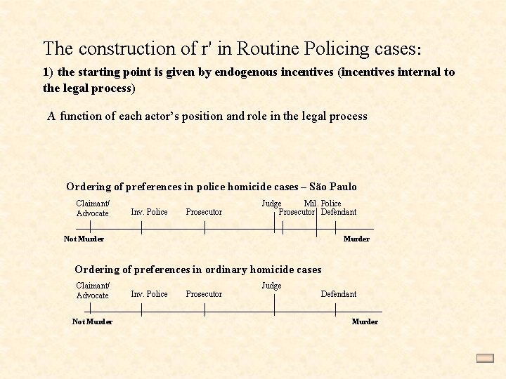 The construction of r' in Routine Policing cases: 1) the starting point is given
