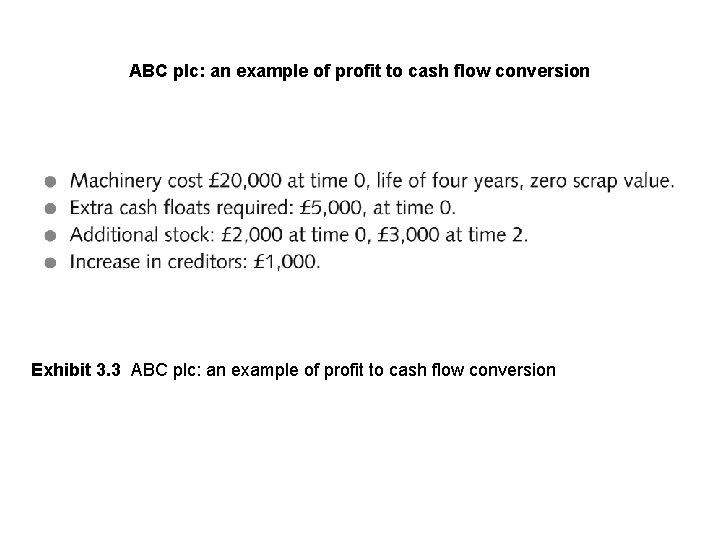 ABC plc: an example of profit to cash flow conversion Exhibit 3. 3 ABC