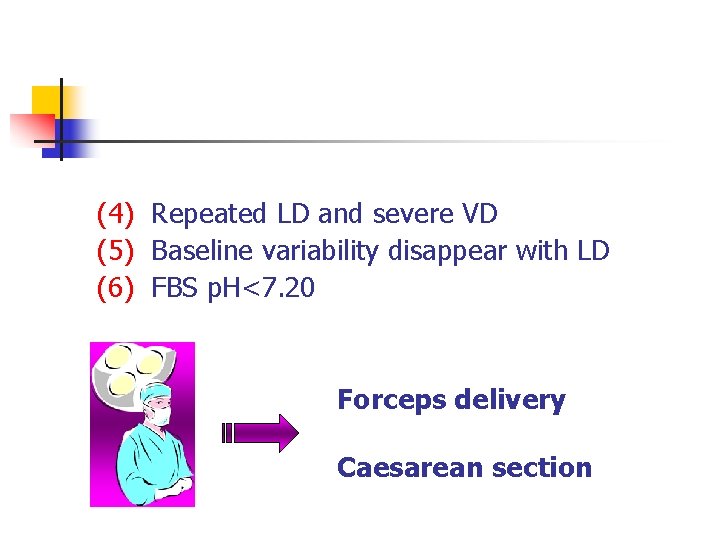 (4) Repeated LD and severe VD (5) Baseline variability disappear with LD (6) FBS