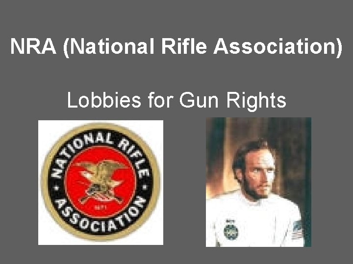 NRA (National Rifle Association) Lobbies for Gun Rights 