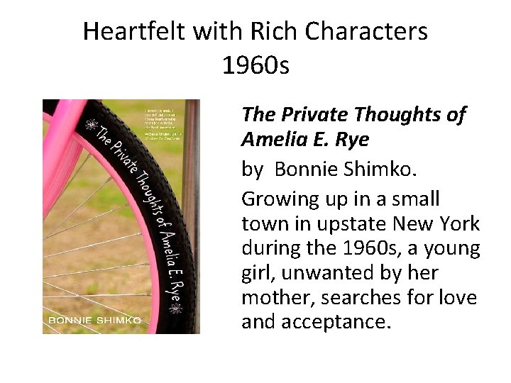 Heartfelt with Rich Characters 1960 s The Private Thoughts of Amelia E. Rye by