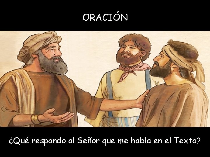 ORACIÓN ¿Qué respondo al Señor que me habla en el Texto? 