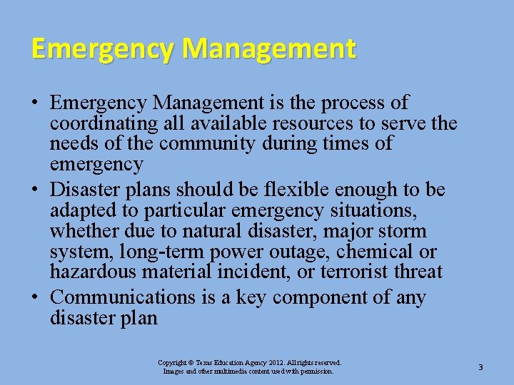 Emergency Management • Emergency Management is the process of coordinating all available resources to Emergency Management • Emergency Management is the process of coordinating all available resources to