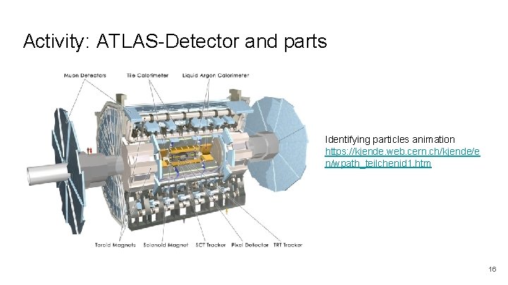 Activity: ATLAS-Detector and parts Identifying particles animation https: //kjende. web. cern. ch/kjende/e n/wpath_teilchenid 1.