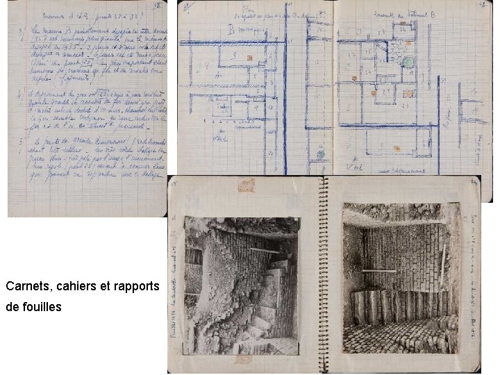 Carnets, cahiers et rapports de fouilles 