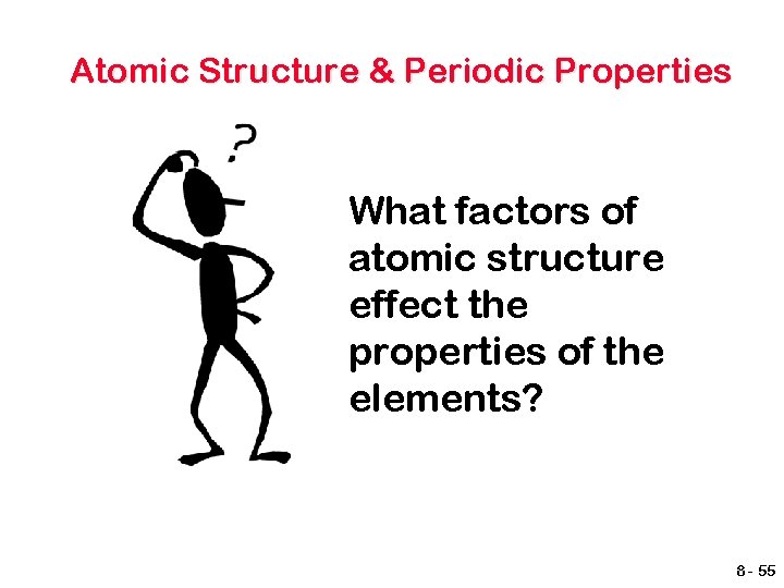 Atomic Structure & Periodic Properties What factors of atomic structure effect the properties of
