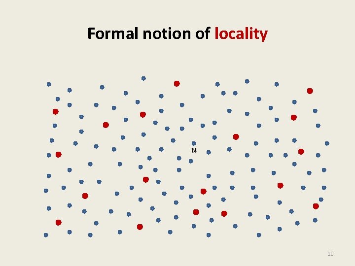 Formal notion of locality 10 