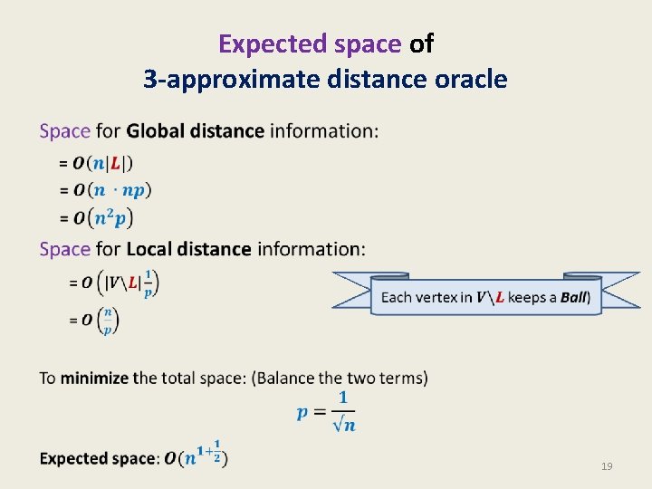 Expected space of 3 -approximate distance oracle • 19 