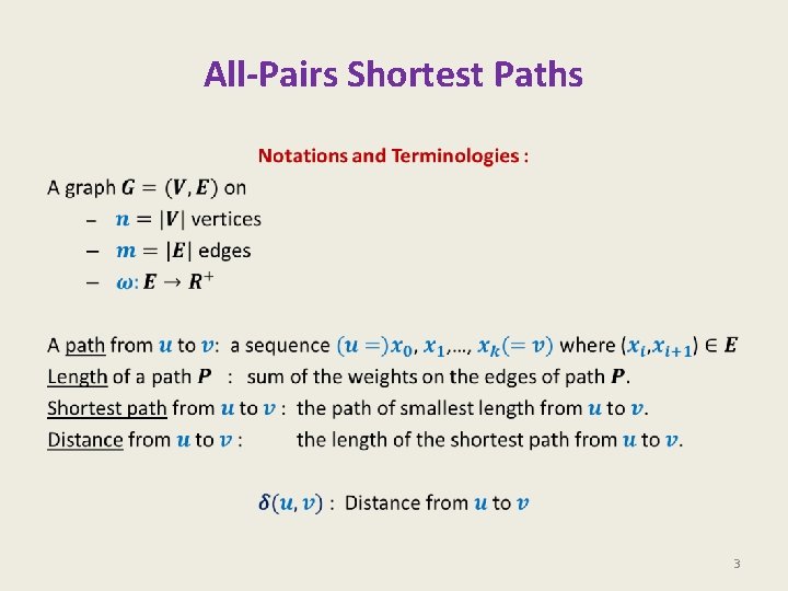 All-Pairs Shortest Paths • 3 