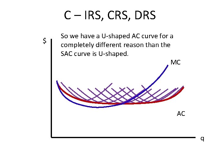 C – IRS, CRS, DRS $ So we have a U-shaped AC curve for