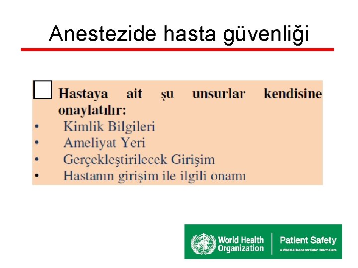 Anestezide hasta güvenliği 