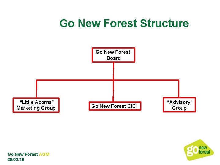 Go New Forest Structure Go New Forest Board “Little Acorns” Marketing Group Go New