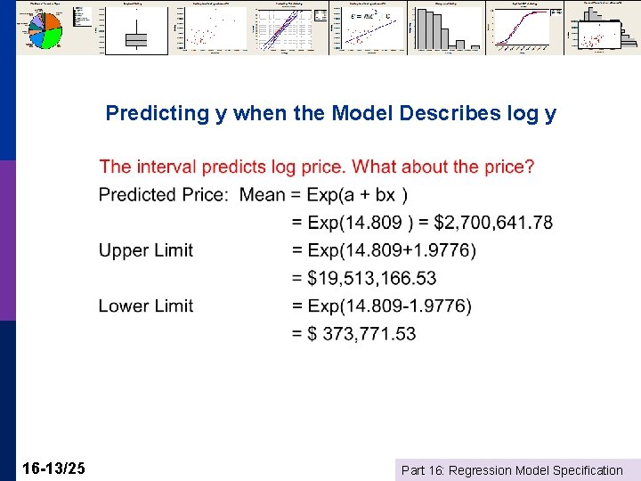 Predicting y when the Model Describes log y 16 -13/25 Part 16: Regression Model