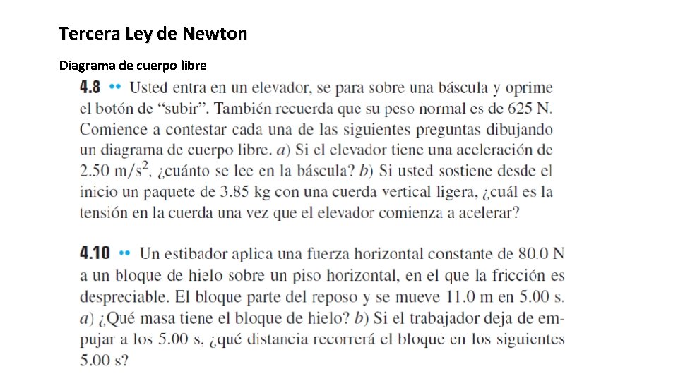 Tercera Ley de Newton Diagrama de cuerpo libre 