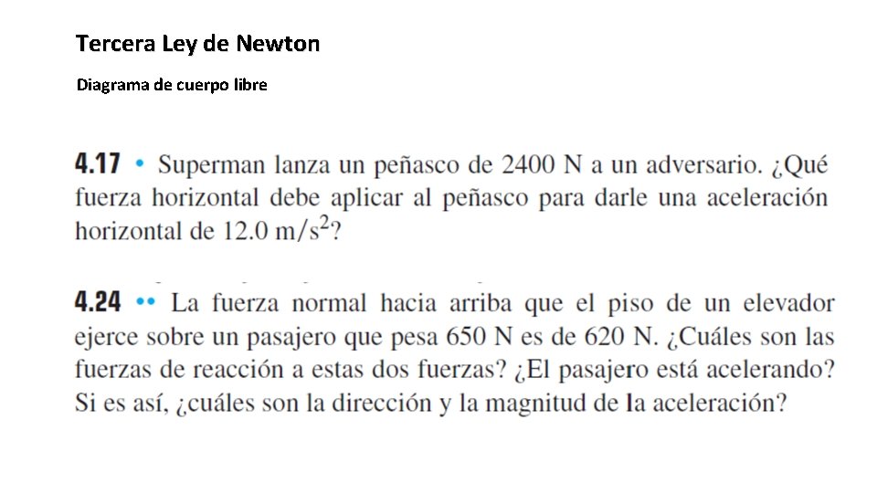 Tercera Ley de Newton Diagrama de cuerpo libre 