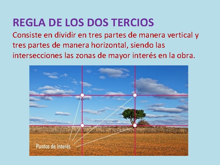 REGLA DE LOS DOS TERCIOS Consiste en dividir en tres partes de manera vertical