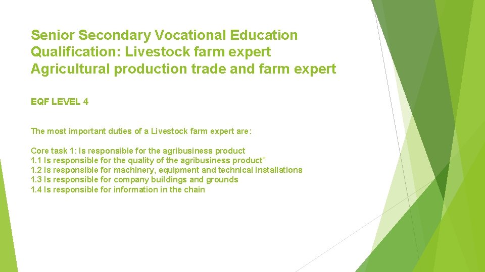 Senior Secondary Vocational Education Qualification: Livestock farm expert Agricultural production trade and farm expert