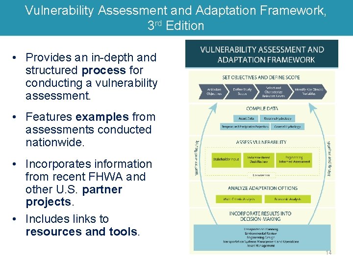 Vulnerability Assessment and Adaptation Framework, 3 rd Edition • Provides an in-depth and structured