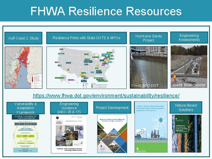 FHWA Resilience Resources Gulf Coast 2 Study Resilience Pilots with State DOTS & MPOs