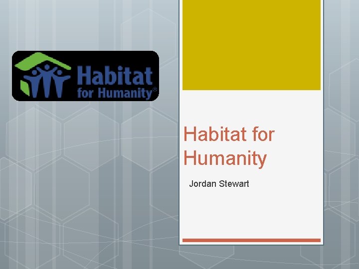 Habitat for Humanity Jordan Stewart 