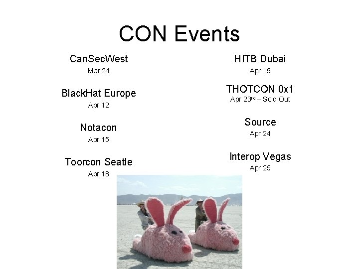 CON Events Can. Sec. West HITB Dubai Mar 24 Apr 19 Black. Hat Europe