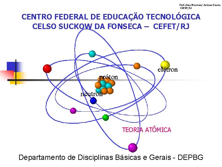 Prof. Aline Monteiro/ Antonio Guerra CEFET/RJ CENTRO FEDERAL DE EDUCAÇÃO TECNOLÓGICA CELSO SUCKOW DA