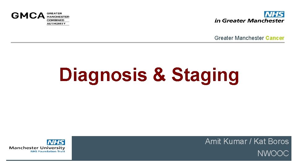 Greater Manchester Cancer Diagnosis & Staging Amit Kumar / Kat Boros NWOOC 