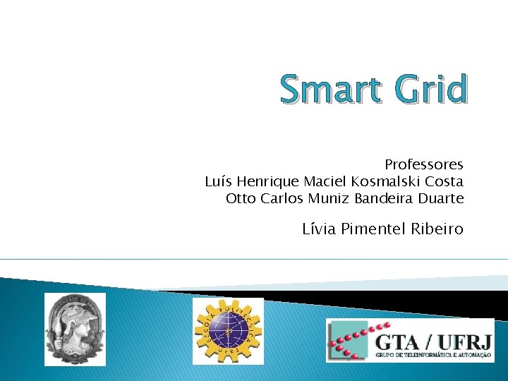 Smart Grid Professores Luís Henrique Maciel Kosmalski Costa Otto Carlos Muniz Bandeira Duarte Lívia