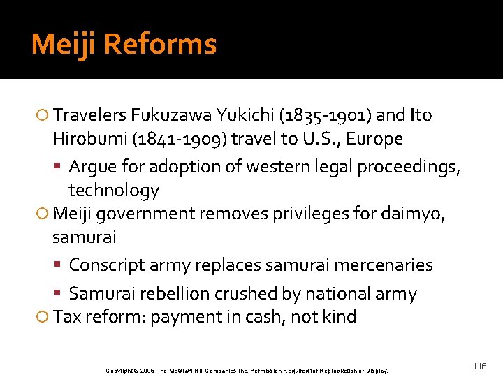 Meiji Reforms Travelers Fukuzawa Yukichi (1835 -1901) and Ito Hirobumi (1841 -1909) travel to