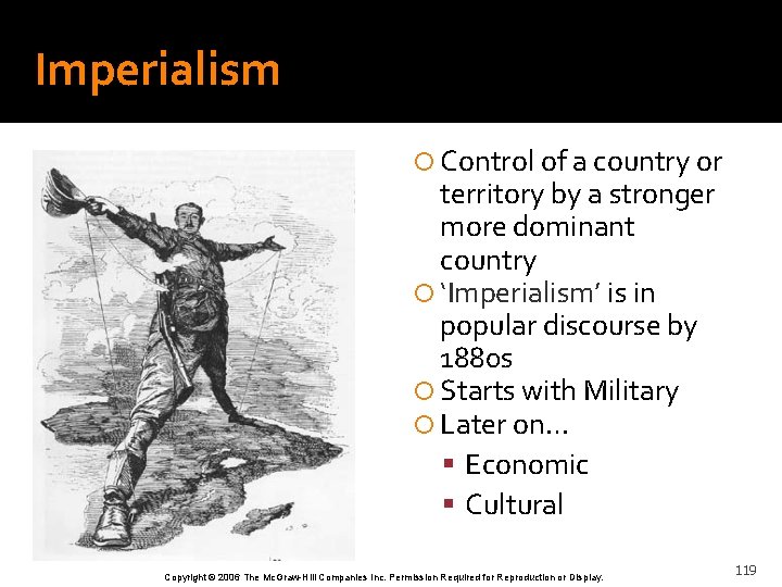 Imperialism Control of a country or territory by a stronger more dominant country ‘Imperialism’