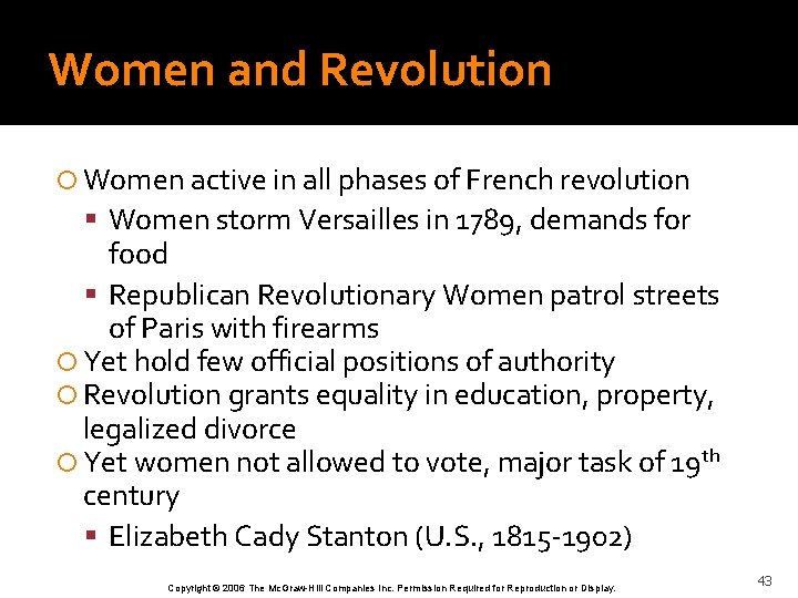Women and Revolution Women active in all phases of French revolution Women storm Versailles