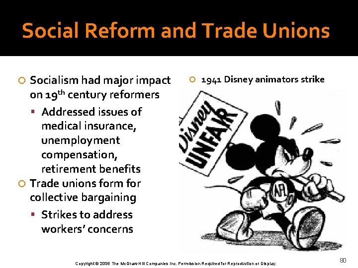 Social Reform and Trade Unions Socialism had major impact on 19 th century reformers