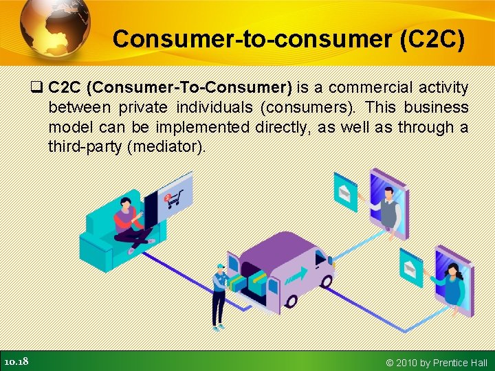 Consumer-to-consumer (C 2 C) q C 2 C (Consumer-To-Consumer) is a commercial activity between Consumer-to-consumer (C 2 C) q C 2 C (Consumer-To-Consumer) is a commercial activity between