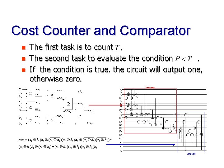 Cost Counter and Comparator n n n The first task is to count ,