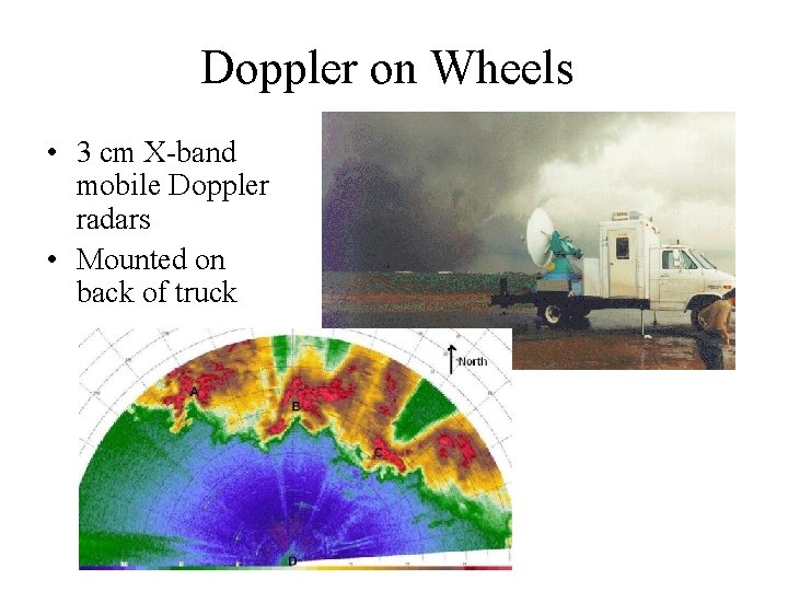 Doppler on Wheels • 3 cm X-band mobile Doppler radars • Mounted on back
