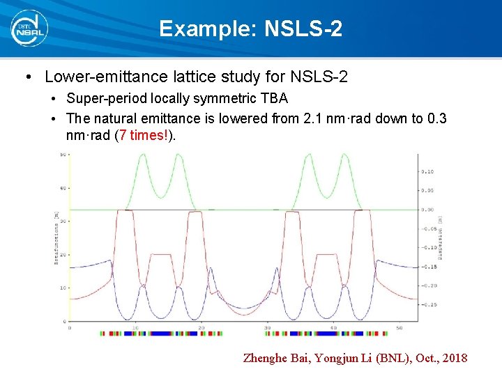 Example: NSLS-2 • Lower-emittance lattice study for NSLS-2 • Super-period locally symmetric TBA • Example: NSLS-2 • Lower-emittance lattice study for NSLS-2 • Super-period locally symmetric TBA •
