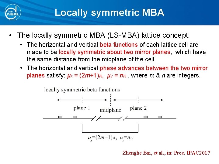 Locally symmetric MBA • The locally symmetric MBA (LS-MBA) lattice concept: • The horizontal Locally symmetric MBA • The locally symmetric MBA (LS-MBA) lattice concept: • The horizontal