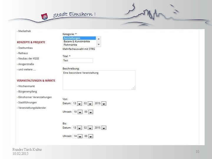 Runder Tisch Kultur 10. 02. 2015 10 