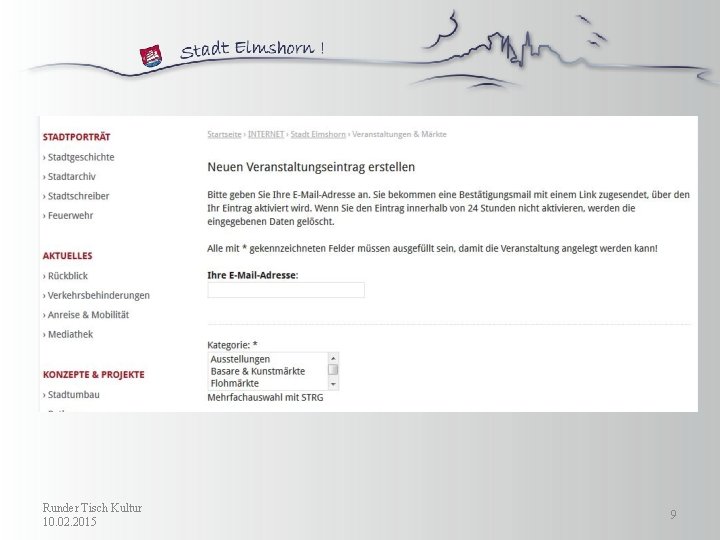 Runder Tisch Kultur 10. 02. 2015 9 