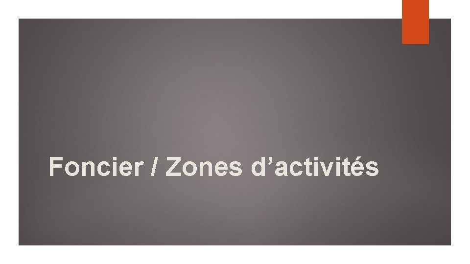 Foncier / Zones d’activités 