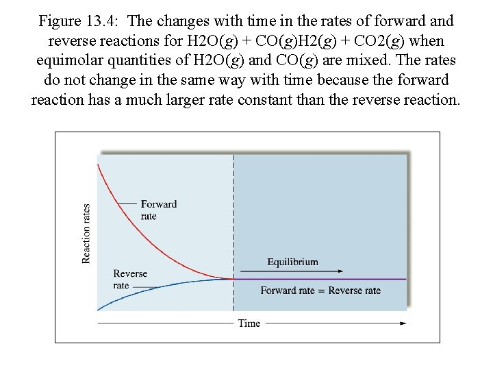 Figure 13. 4: The changes with time in the rates of forward and reverse