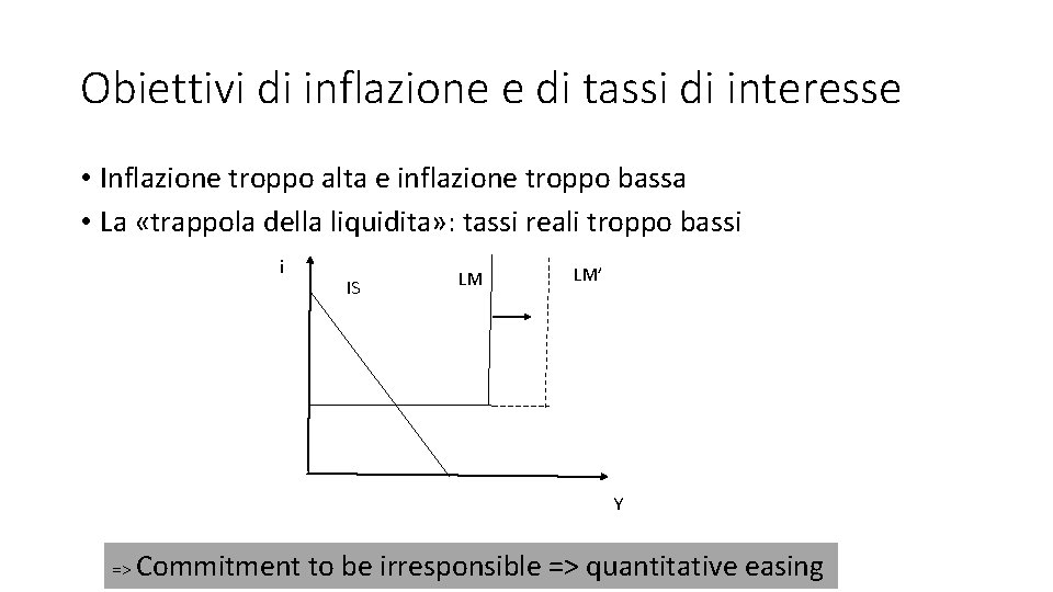 Obiettivi di inflazione e di tassi di interesse • Inflazione troppo alta e inflazione Obiettivi di inflazione e di tassi di interesse • Inflazione troppo alta e inflazione
