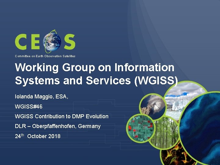 Committee on Earth Observation Satellites Working Group on Information Systems and Services (WGISS) Iolanda