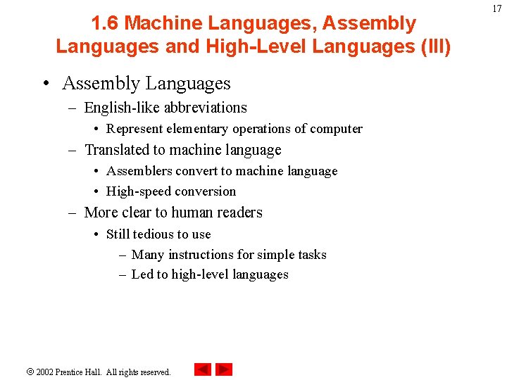 1. 6 Machine Languages, Assembly Languages and High-Level Languages (III) • Assembly Languages – 1. 6 Machine Languages, Assembly Languages and High-Level Languages (III) • Assembly Languages –