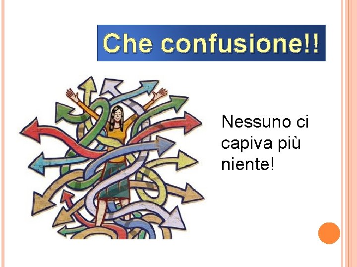 Che confusione!! Nessuno ci capiva più niente! 