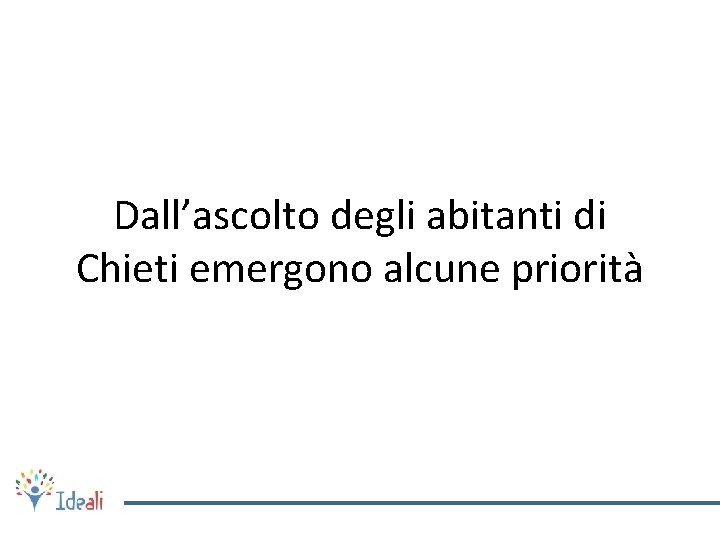 Dall’ascolto degli abitanti di Chieti emergono alcune priorità 