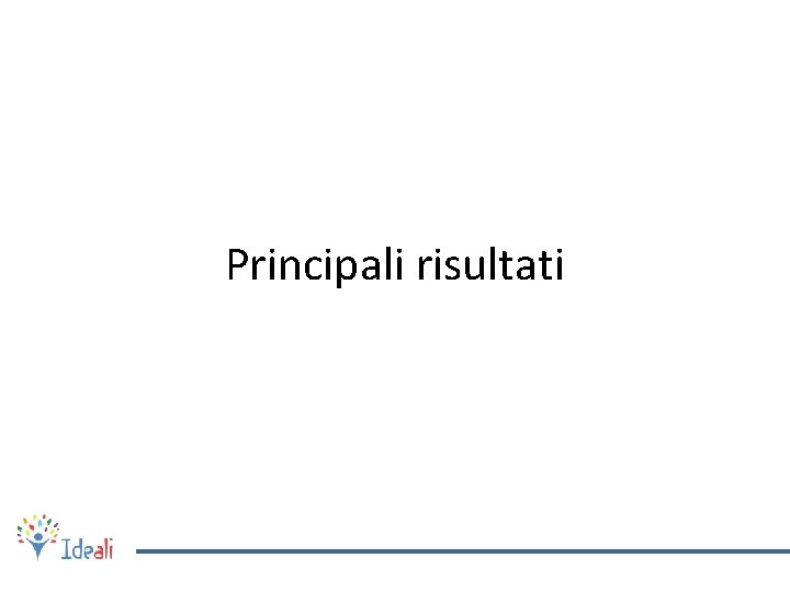 Principali risultati 