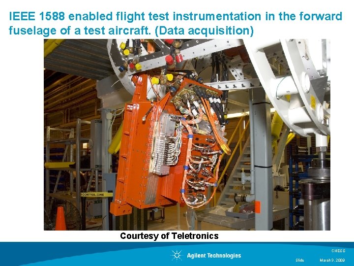 IEEE 1588 enabled flight test instrumentation in the forward fuselage of a test aircraft. IEEE 1588 enabled flight test instrumentation in the forward fuselage of a test aircraft.
