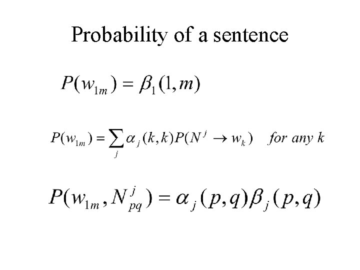 Probability of a sentence 
