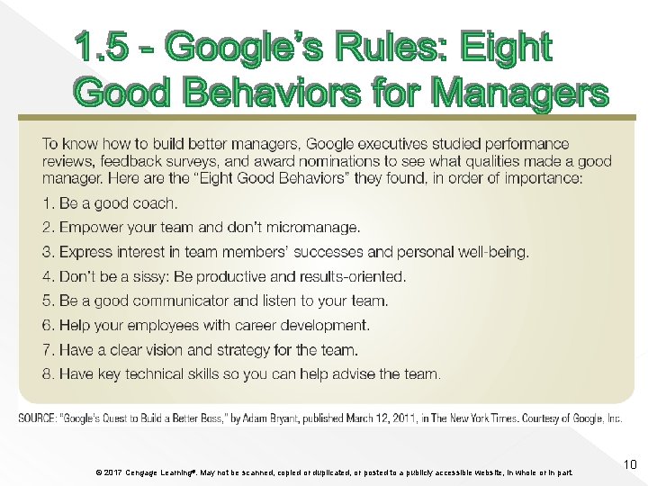 © 2017 Cengage Learning®. May not be scanned, copied or duplicated, or posted to